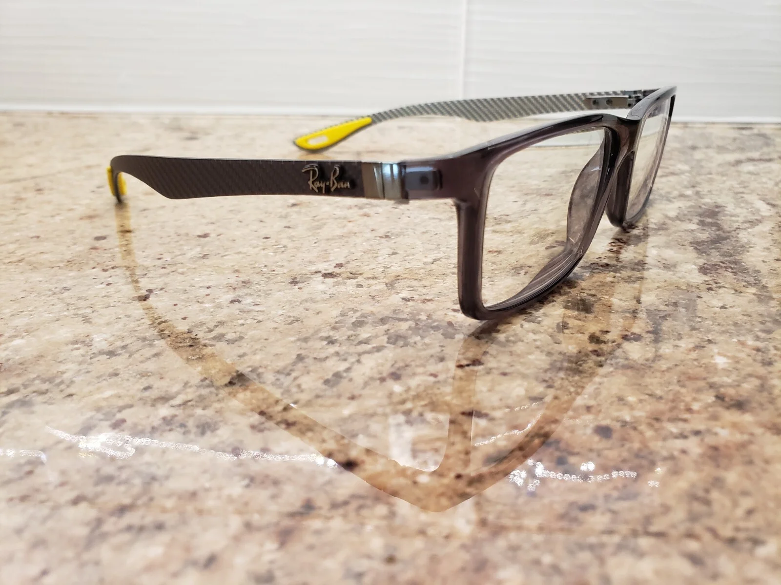 RAY BAN FERARRI SCUDERIA CARBON FIBER EYEGLASS FRAMES RX8901M F636 GRAY & YELLOW 3