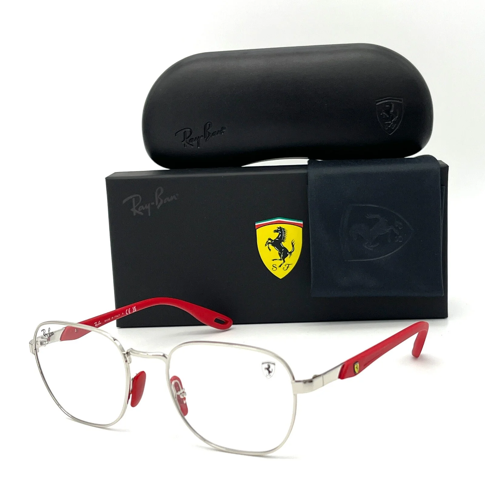 Ray Ban FERRARI RX6484M F007 Silver / Demo Lens 51mm Eyeglasses RB6484M