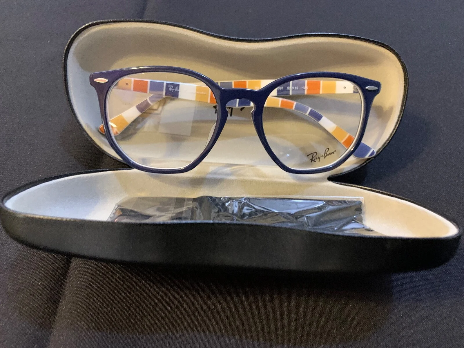 Ray Ban Hexagonal 7151 Blue Multi Inside Size 52 Eyeglasses