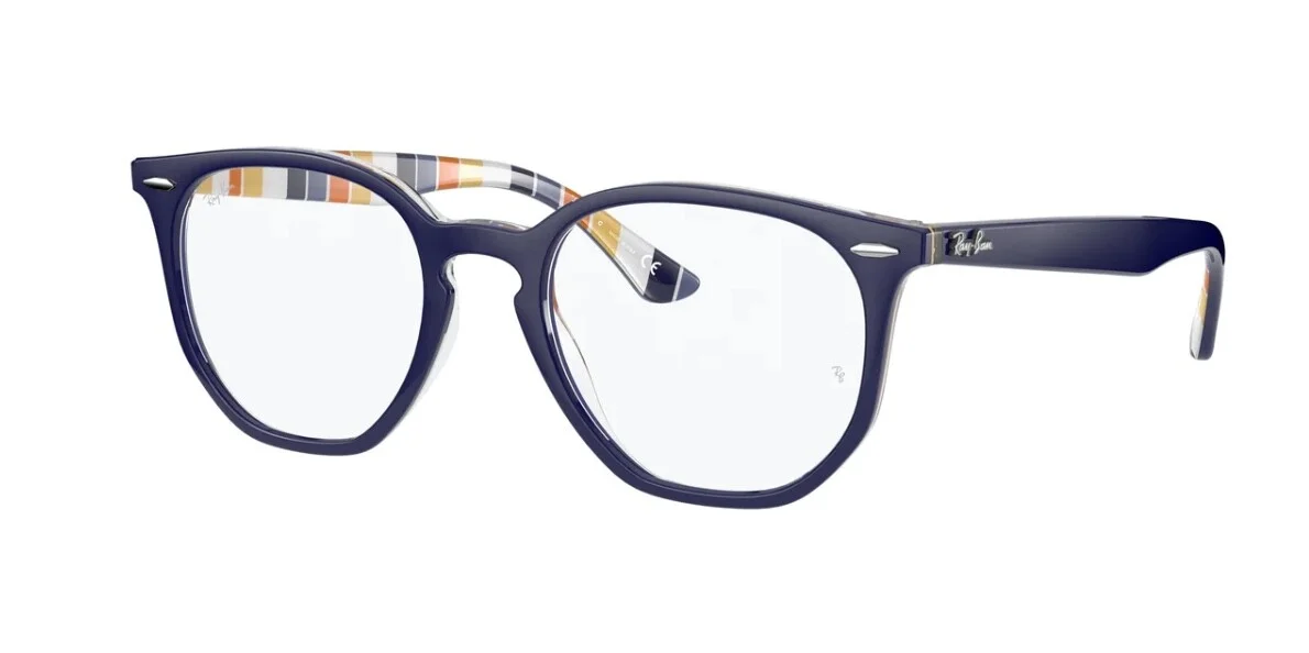 Ray Ban Hexagonal 7151 Blue Multi Inside Size 52 Eyeglasses 2