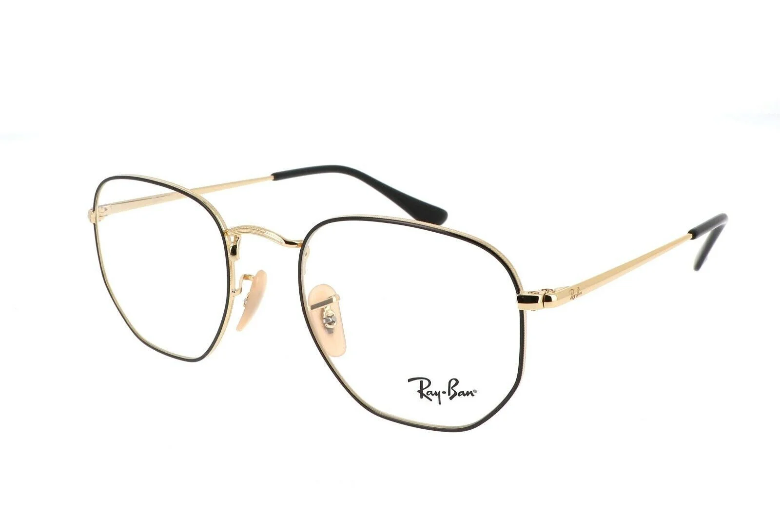 Ray Ban JACK Hexagonal Eyeglasses RB6448 2991 Black Gold Optical Frame 48-21-145 2