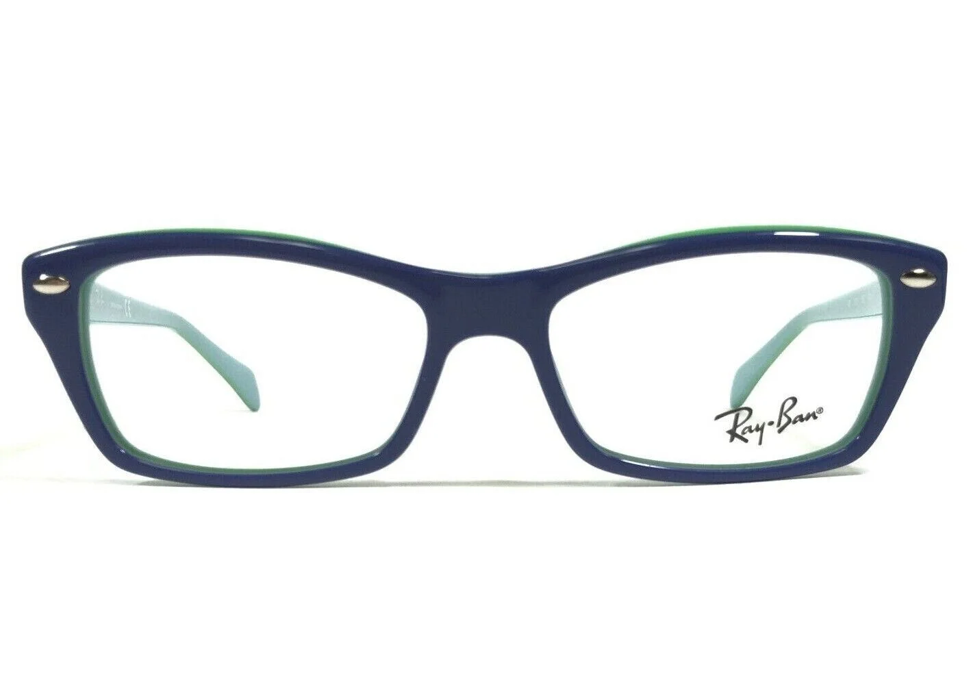 Ray-Ban Kids Eyeglasses Frames RB1550 3657 Blue Rectangular Cat Eye 48-15-130