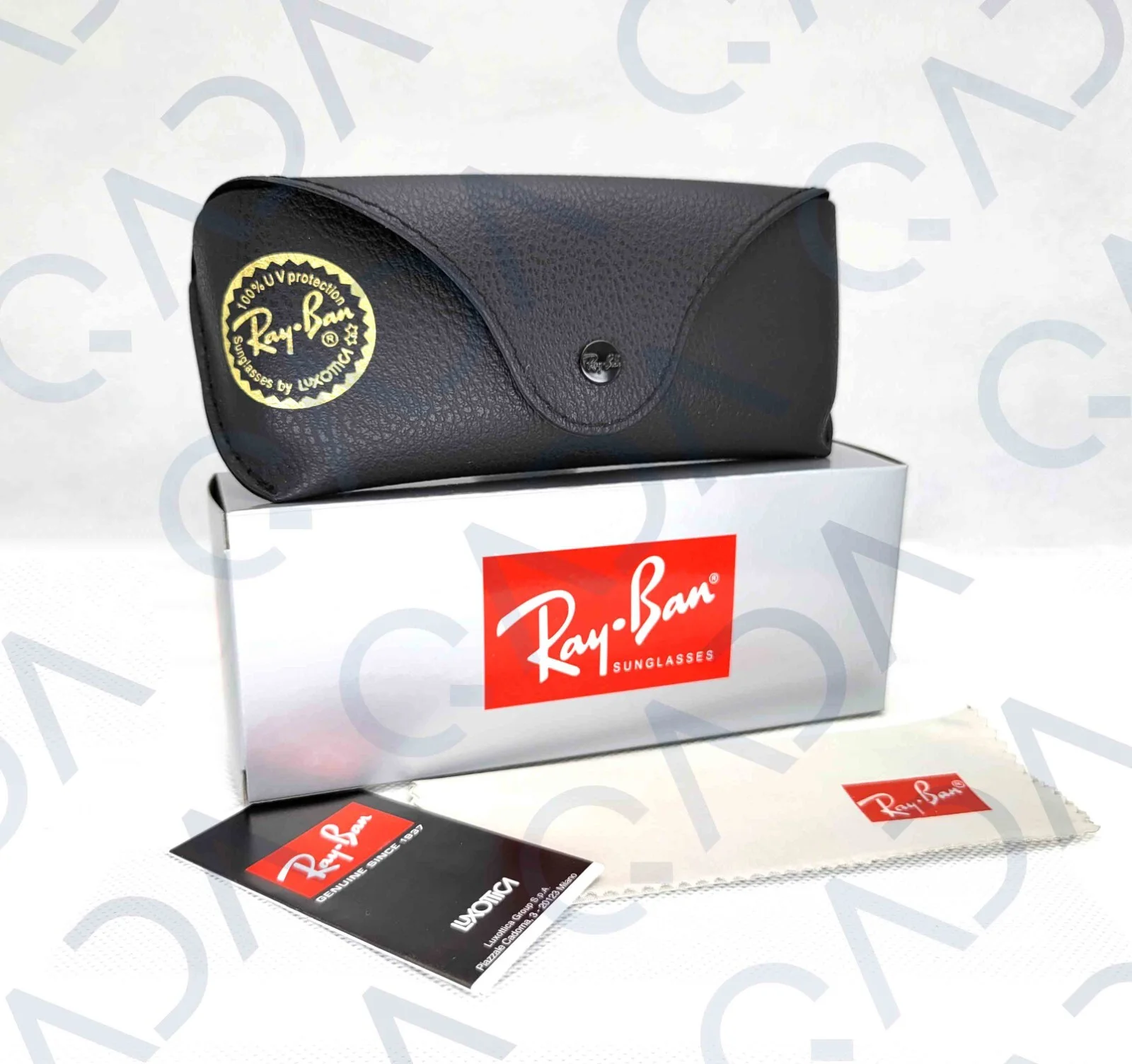 Ray ban Leather Pouch Universal Sunglasses Case with Cleaning Cloth & GiftBox 4