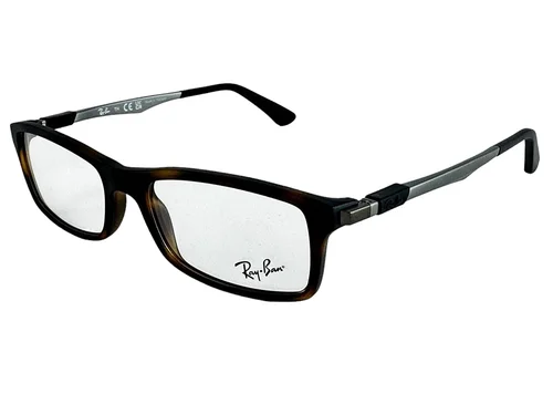 Ray Ban NEW Matte Havana Rectangle Frames Metal Gray 54-17-145 Eyeglasses RX7017 2