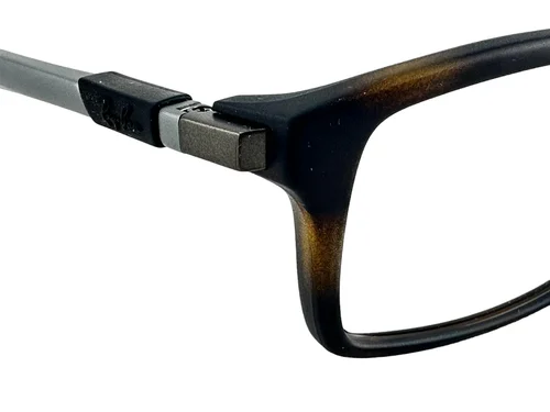 Ray Ban NEW Matte Havana Rectangle Frames Metal Gray 54-17-145 Eyeglasses RX7017 4