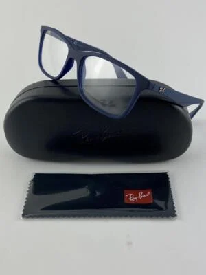 Ray Ban NEW Matte Transparent Blue Fashion Frames 56-17-145 Eyeglasses RX7047 1