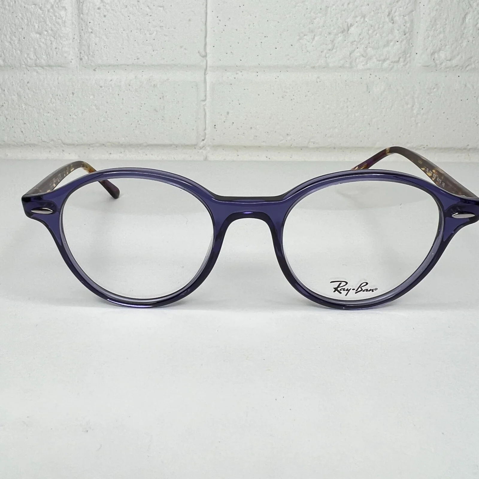 Ray-Ban NEW RB 7118 8020 Purple Brown Tortoise Round Eyeglasses Frames 48mm H903 2