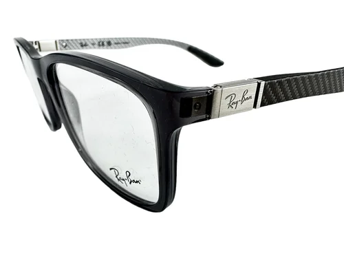 Ray Ban NEW Transparent Grey Frames Carbon Fiber Uni 55-18-145 Eyeglasses RX8908 2