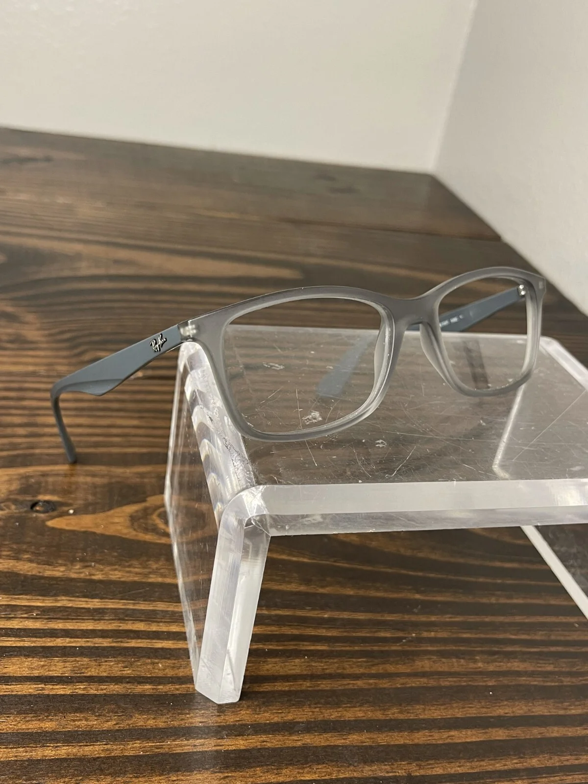 Ray-Ban Optics RB7047-5482 Womens Matte Transparent Grey Square Eyeglasses Frame