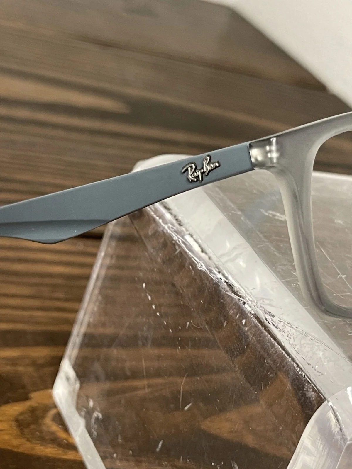Ray-Ban Optics RB7047-5482 Womens Matte Transparent Grey Square Eyeglasses Frame 2