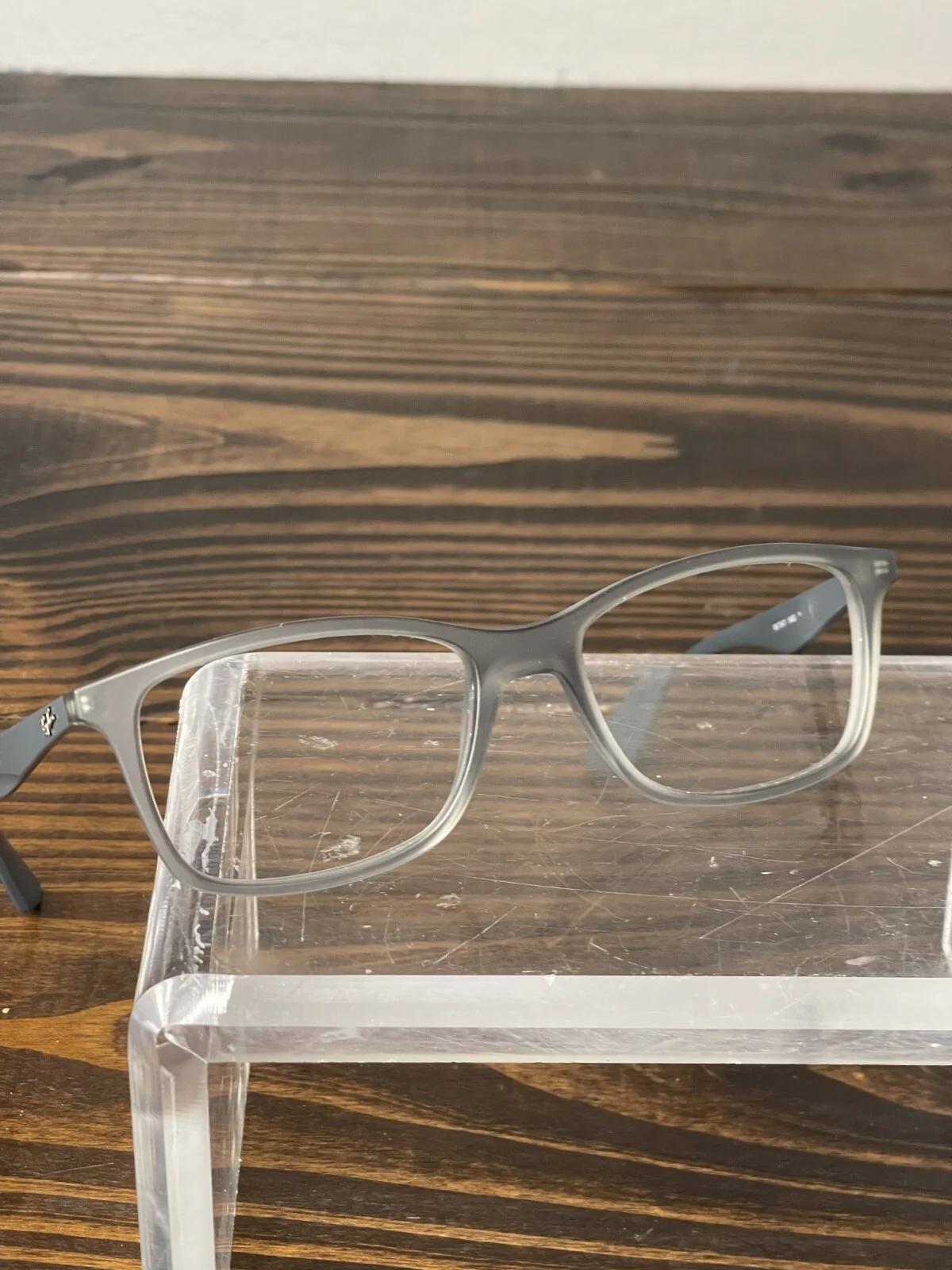 Ray-Ban Optics RB7047-5482 Womens Matte Transparent Grey Square Eyeglasses Frame 3