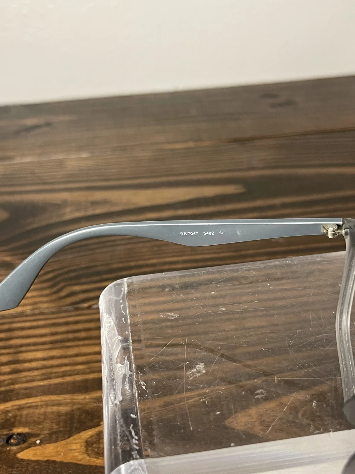 Ray-Ban Optics RB7047-5482 Womens Matte Transparent Grey Square Eyeglasses Frame 4