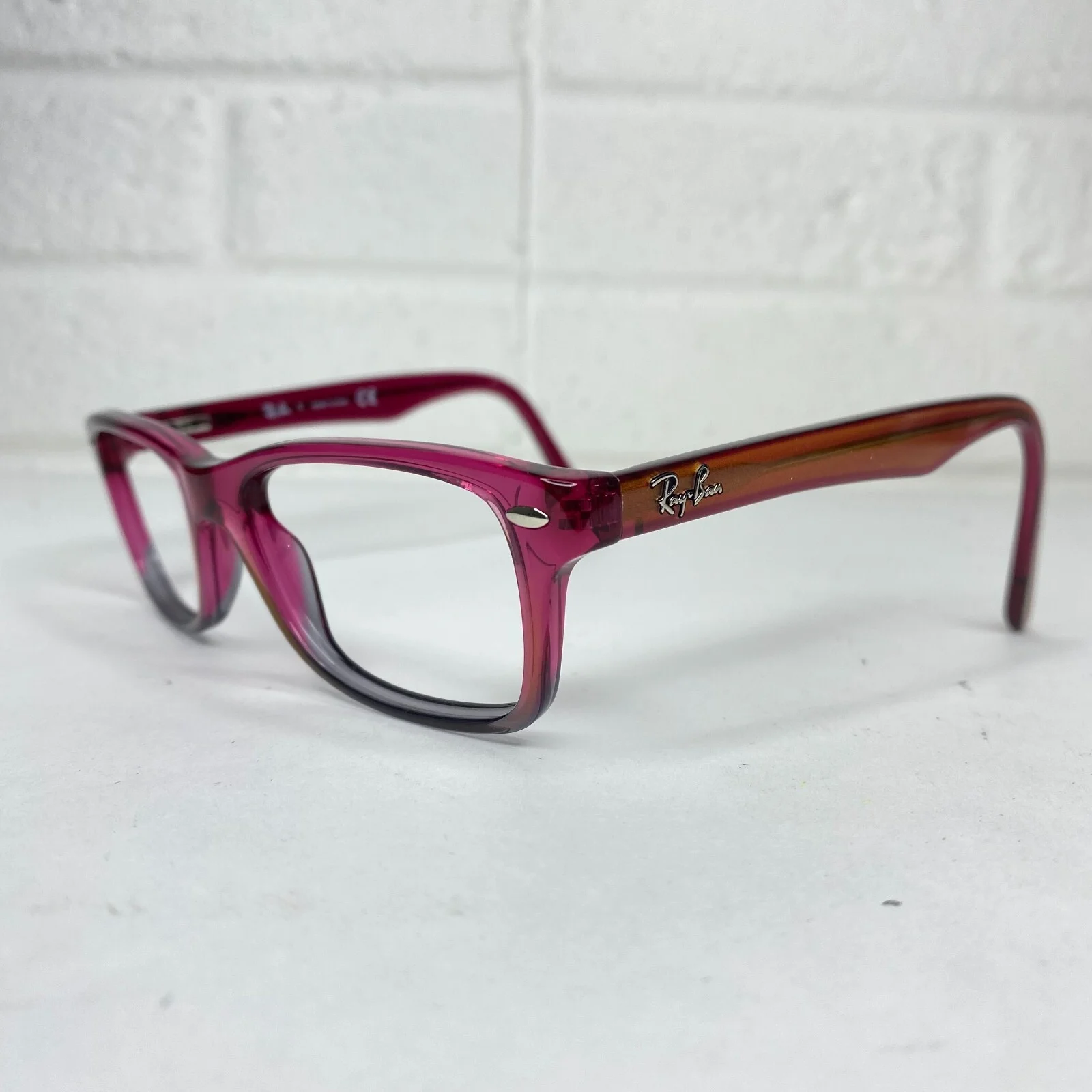 Ray-Ban RB 1531 3648 Pink Gray Two Tone Eyeglasses Frames 46-16-125 3069 2
