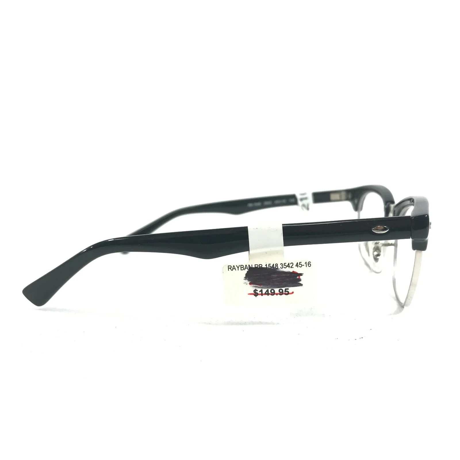 Ray-Ban RB 1548 3542 Kids Eyeglasses Frames Black Clubmaster Full Rim 45-16-125 3