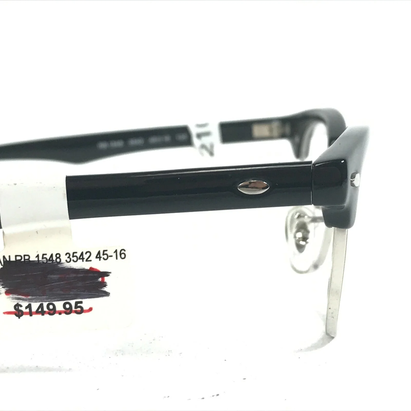 Ray-Ban RB 1548 3542 Kids Eyeglasses Frames Black Clubmaster Full Rim 45-16-125 4