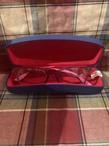 Ray-Ban RB 1586 3777 Pink Red Eyeglasses Frames Girls Petite 47[]16-130 Full Rim