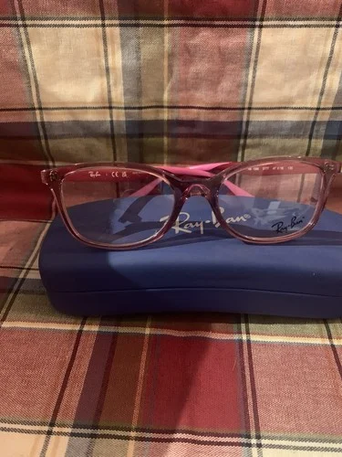 Ray-Ban RB 1586 3777 Pink Red Eyeglasses Frames Girls Petite 47[]16-130 Full Rim 2