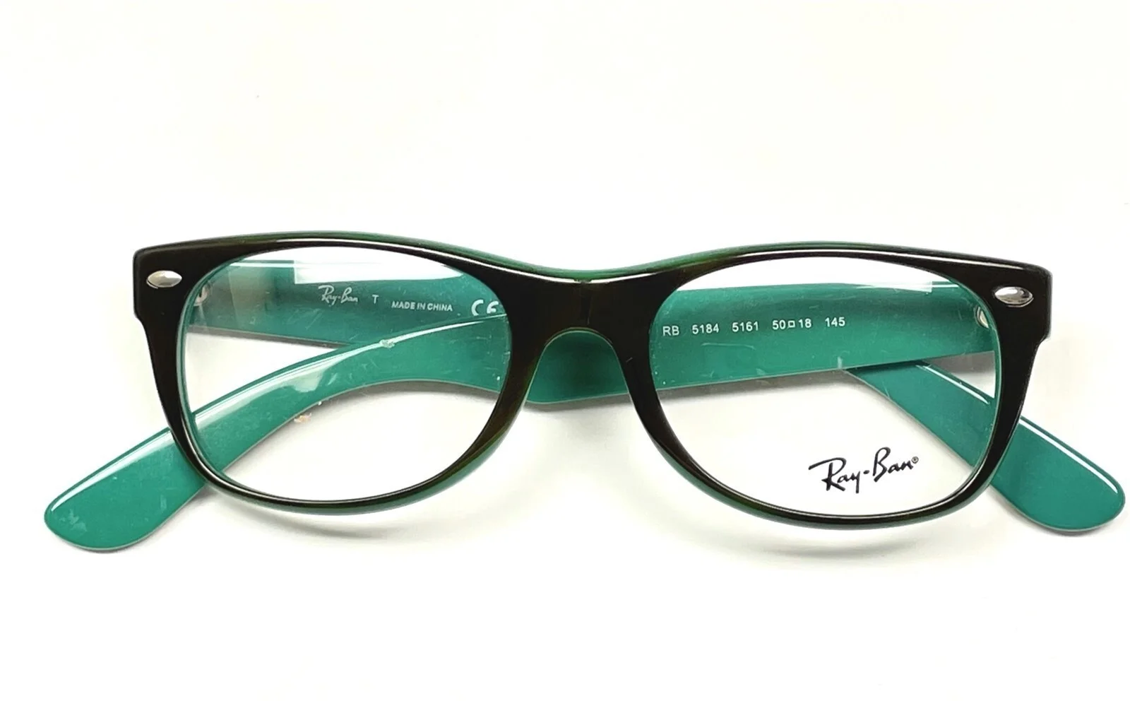 Ray-Ban RB 5184 5161 Wayfarer Eyeglasses Glasses Brown Tortoise on Green 50mm 4