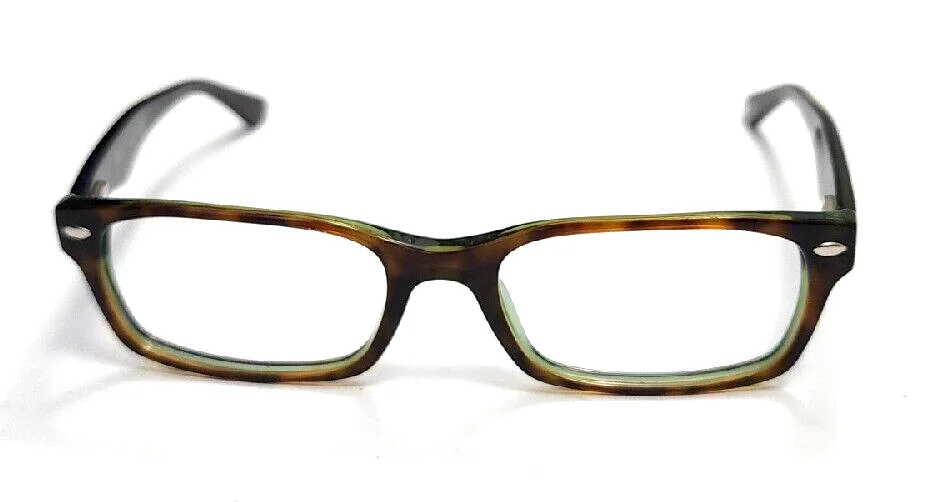 Ray-Ban RB 5206 2445 Eyeglasses Glasses Brown Havana on Transparent Green 54mm