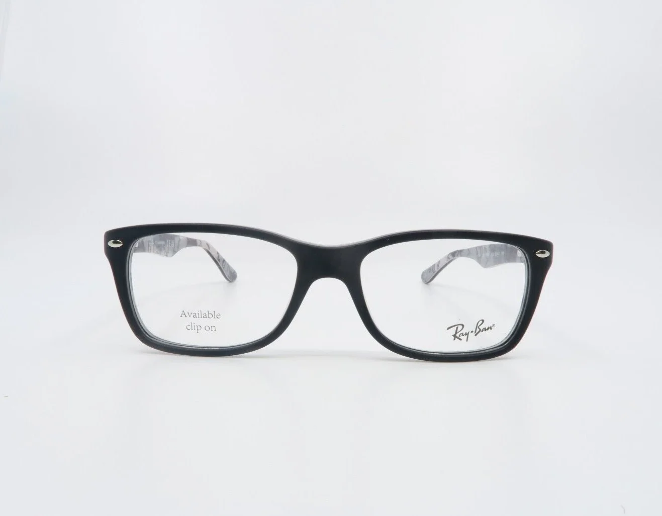 Ray-Ban RB 5228 5405 53mm Matte Black Rectangle Logo Interior New Eyeglasses. 2