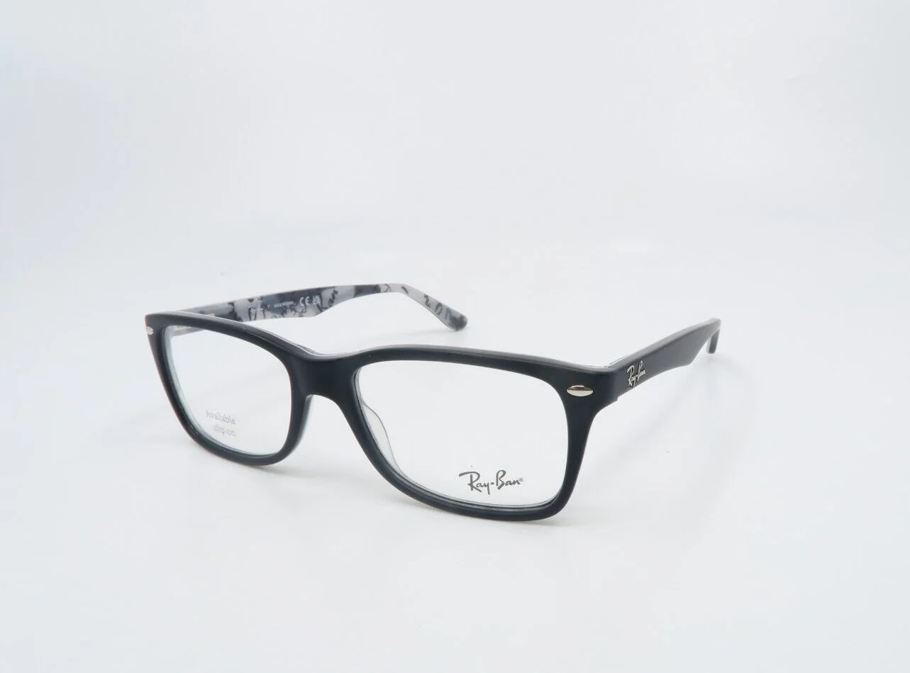 Ray-Ban RB 5228 5405 53mm Matte Black Rectangle Logo Interior New Eyeglasses. 4