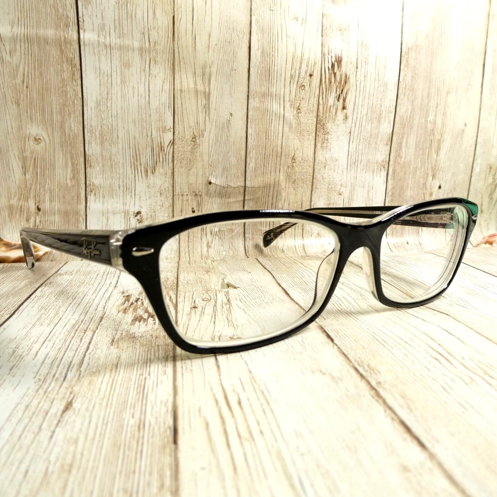 Ray-Ban RB 5256 2034 Eyeglasses Frames Black Clear Square Full Rim 52-16-135 3