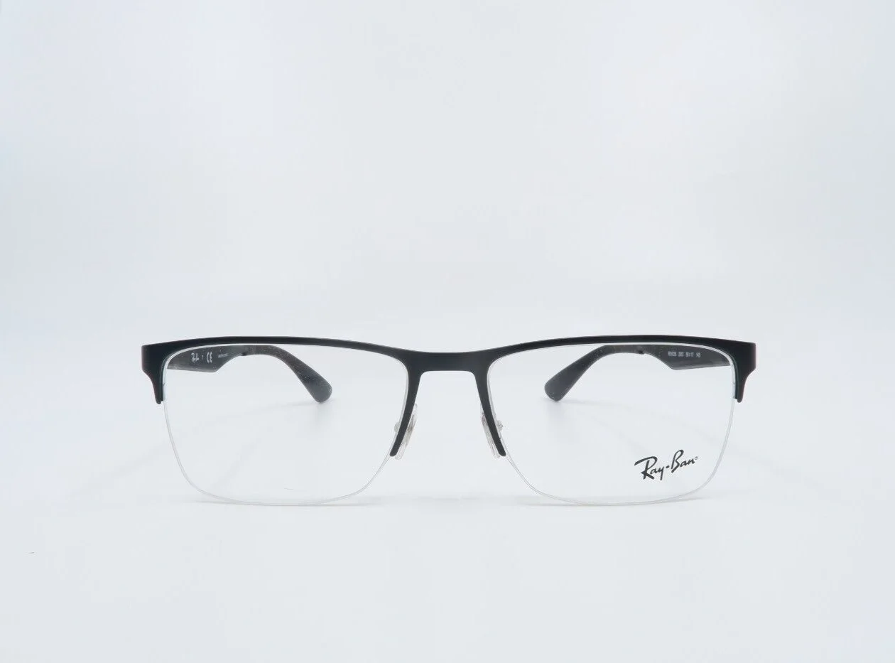 Ray-Ban RB 6335 2503 56mm Black Metal Semi-Rimless Rectangle New Eyeglasses. 2