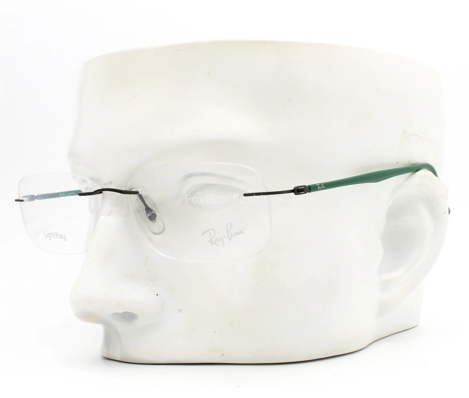 Ray-Ban RB 8704 1163 LightRay Rimless Eyeglasses Glasses Titanium Green 54mm