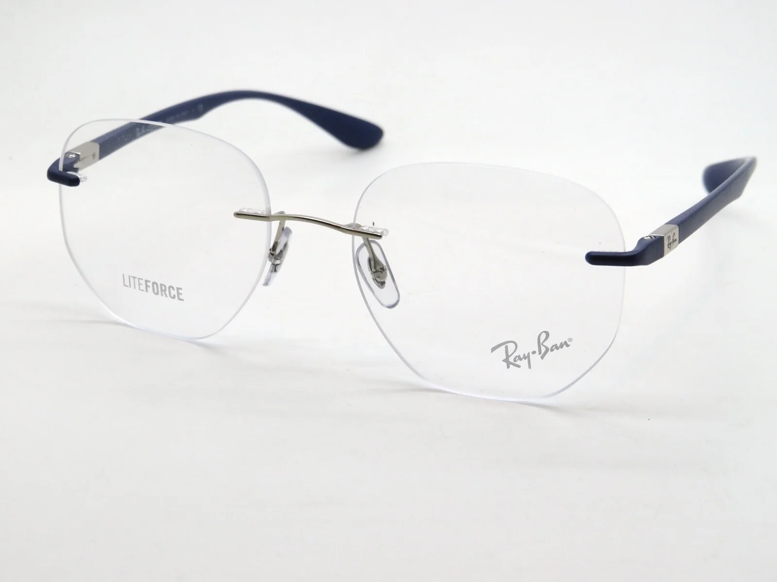 Ray Ban RB 8766 1216 LITEFORCE Silver/Matte Blue 51mm Rimless Eyeglasses