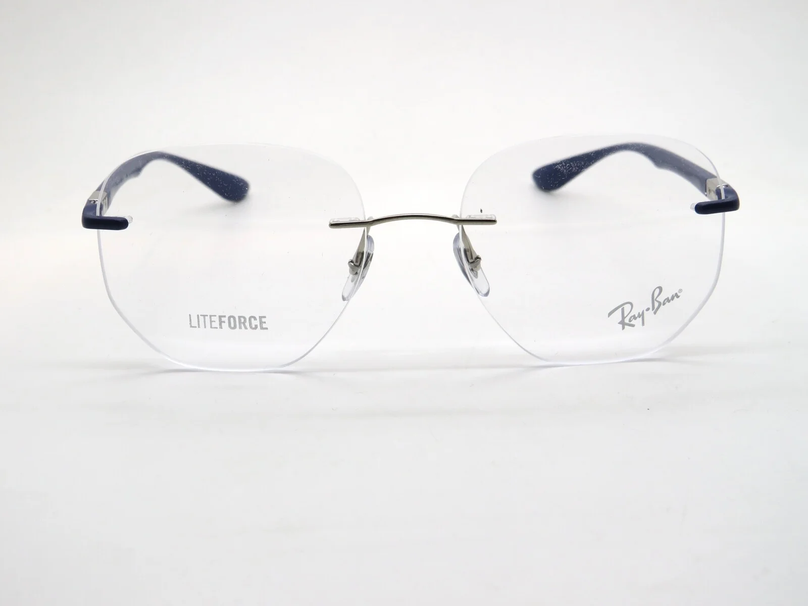 Ray Ban RB 8766 1216 LITEFORCE Silver/Matte Blue 51mm Rimless Eyeglasses 2