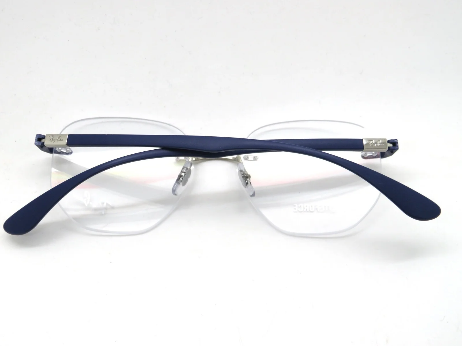 Ray Ban RB 8766 1216 LITEFORCE Silver/Matte Blue 51mm Rimless Eyeglasses 3