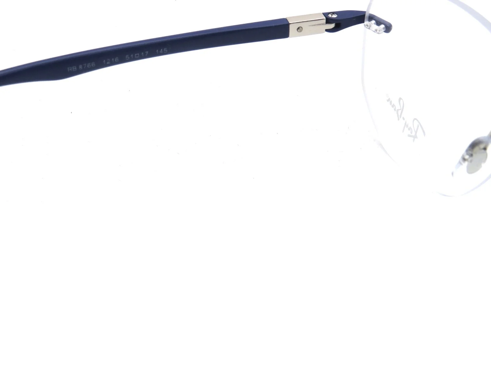 Ray Ban RB 8766 1216 LITEFORCE Silver/Matte Blue 51mm Rimless Eyeglasses 4