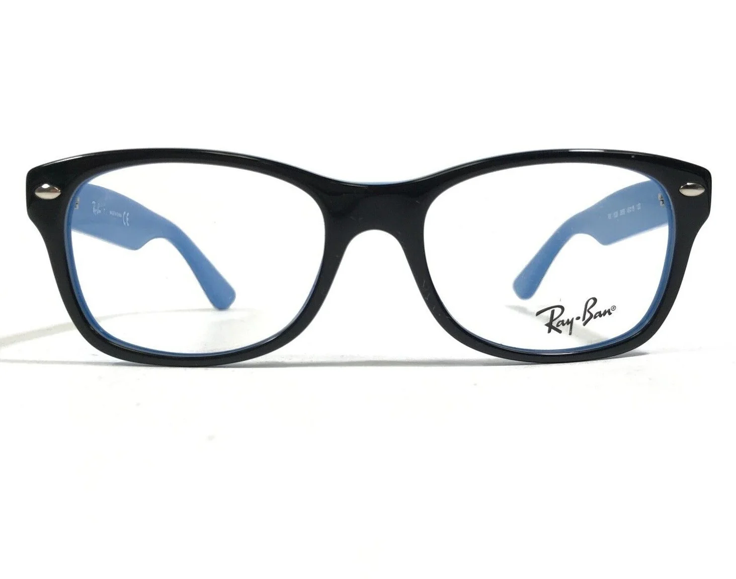 Ray-Ban RB1528 3659 Kids Eyeglasses Frames Black Blue Square Full Rim 48-16-130