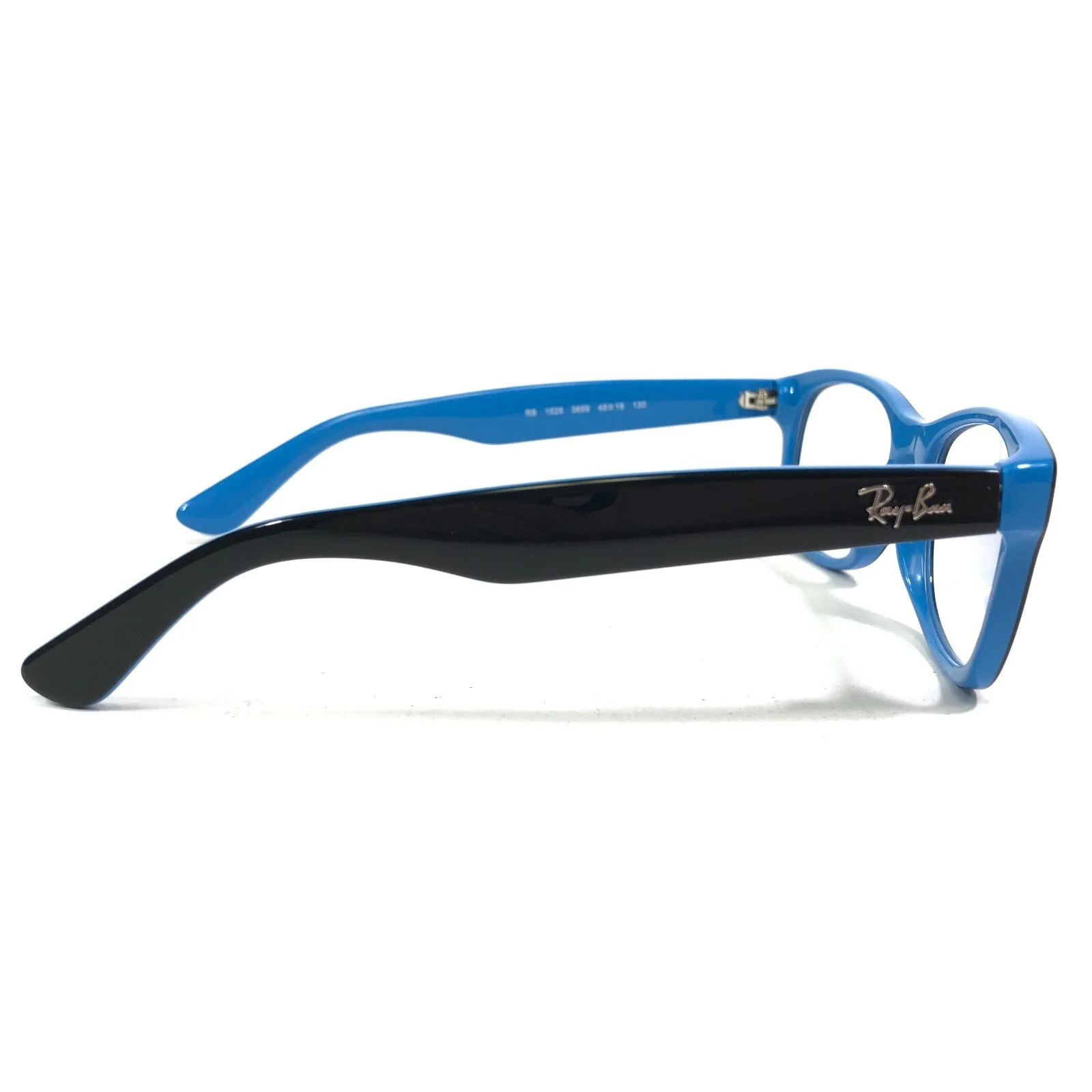 Ray-Ban RB1528 3659 Kids Eyeglasses Frames Black Blue Square Full Rim 48-16-130 3