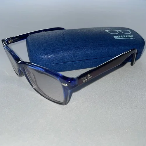 Ray-Ban RB1531 3647 Kids Eyeglasses Frames Blue Purple Square Full Rim 48-16-130 3