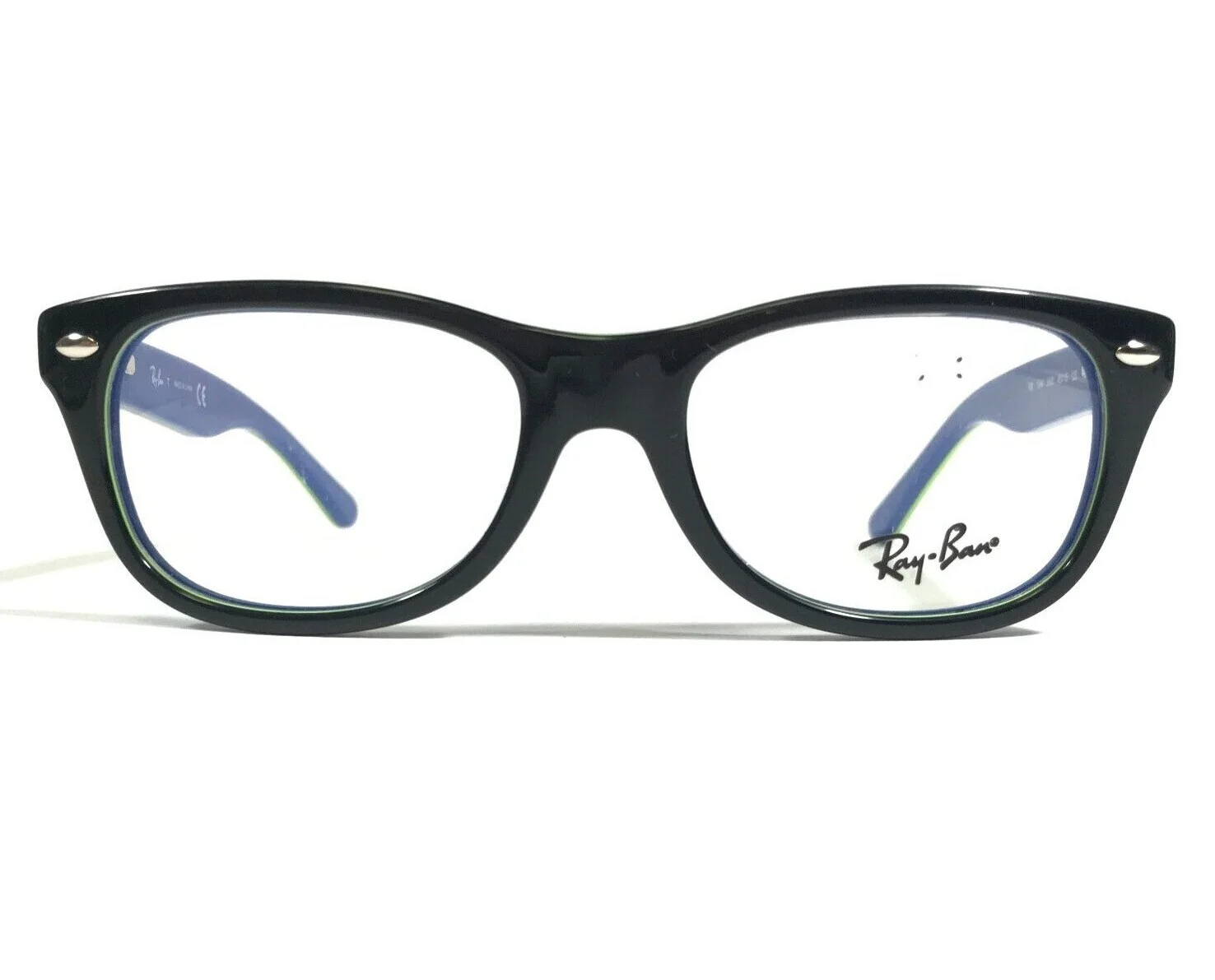 Ray-Ban RB1544 3600 Kids Eyeglasses Frames Black Blue Yellow Round 48-16-130 2