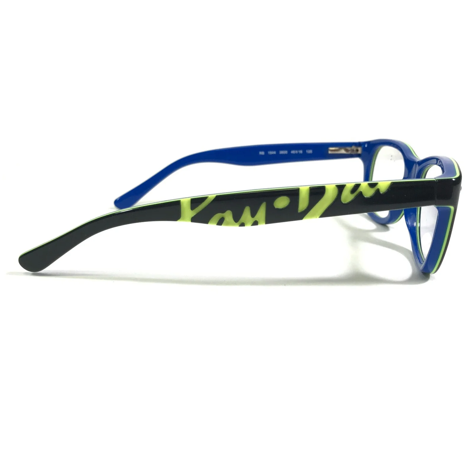 Ray-Ban RB1544 3600 Kids Eyeglasses Frames Black Blue Yellow Round 48-16-130 4