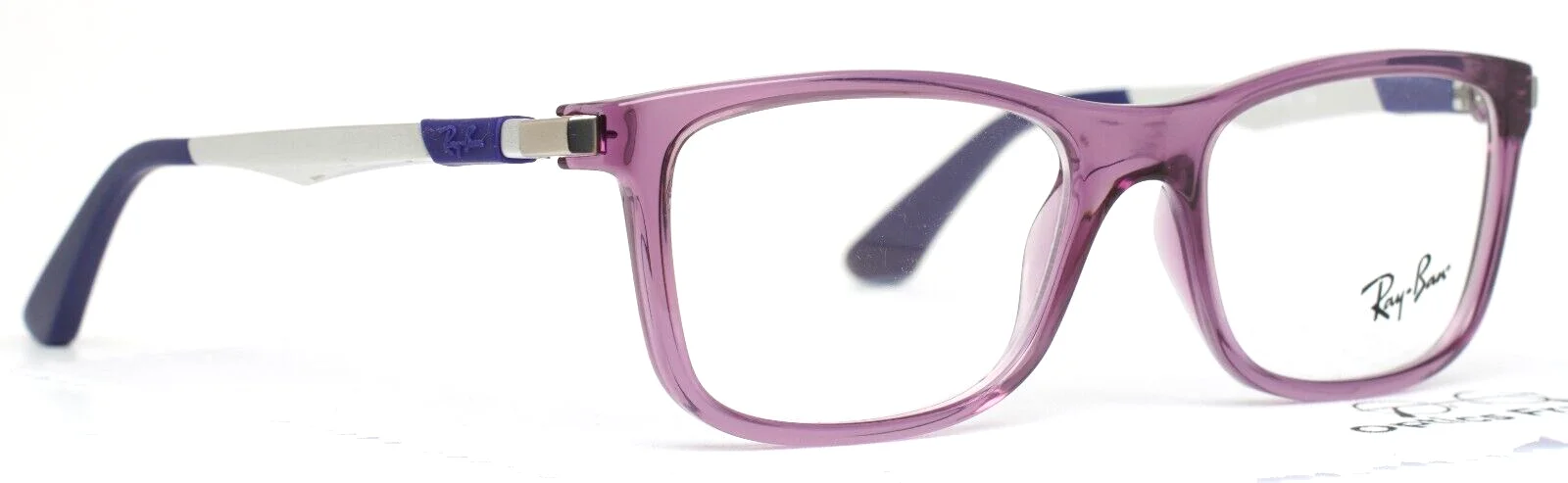 RAY BAN RB1549 3735 Lilac Girls Kids Rectangle Full Rim Eyeglasses 48-16-125 3