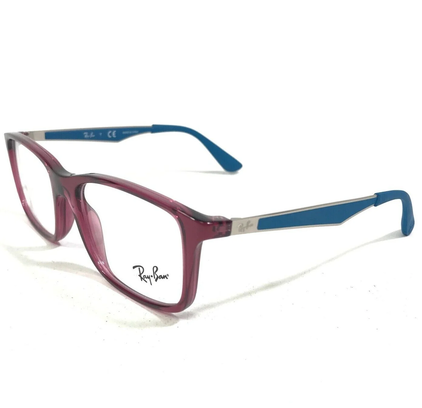 Ray-Ban RB1570 3722 Kids Eyeglasses Frames Blue Clear Purple Square 49-16-130