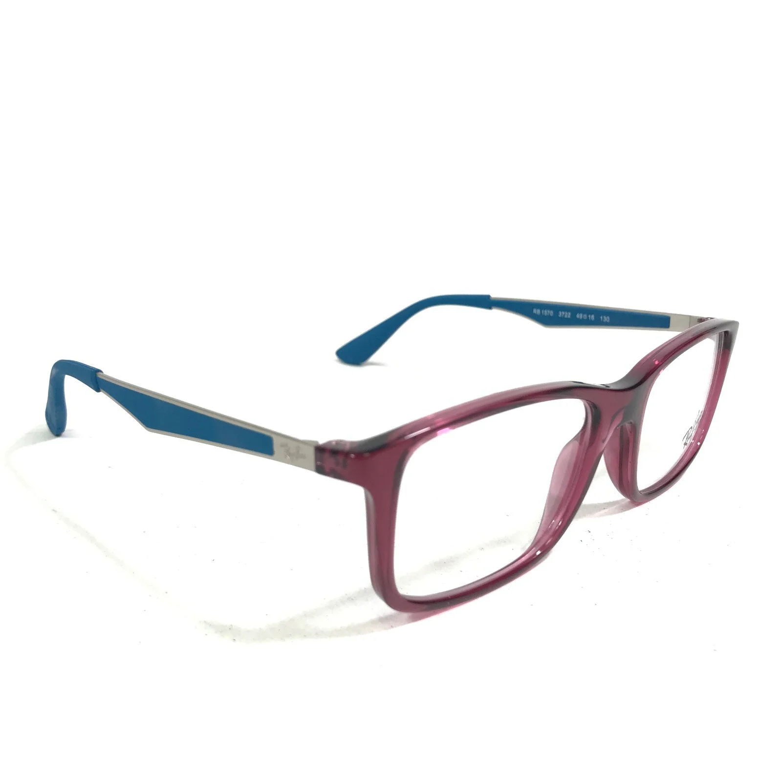 Ray-Ban RB1570 3722 Kids Eyeglasses Frames Blue Clear Purple Square 49-16-130 3
