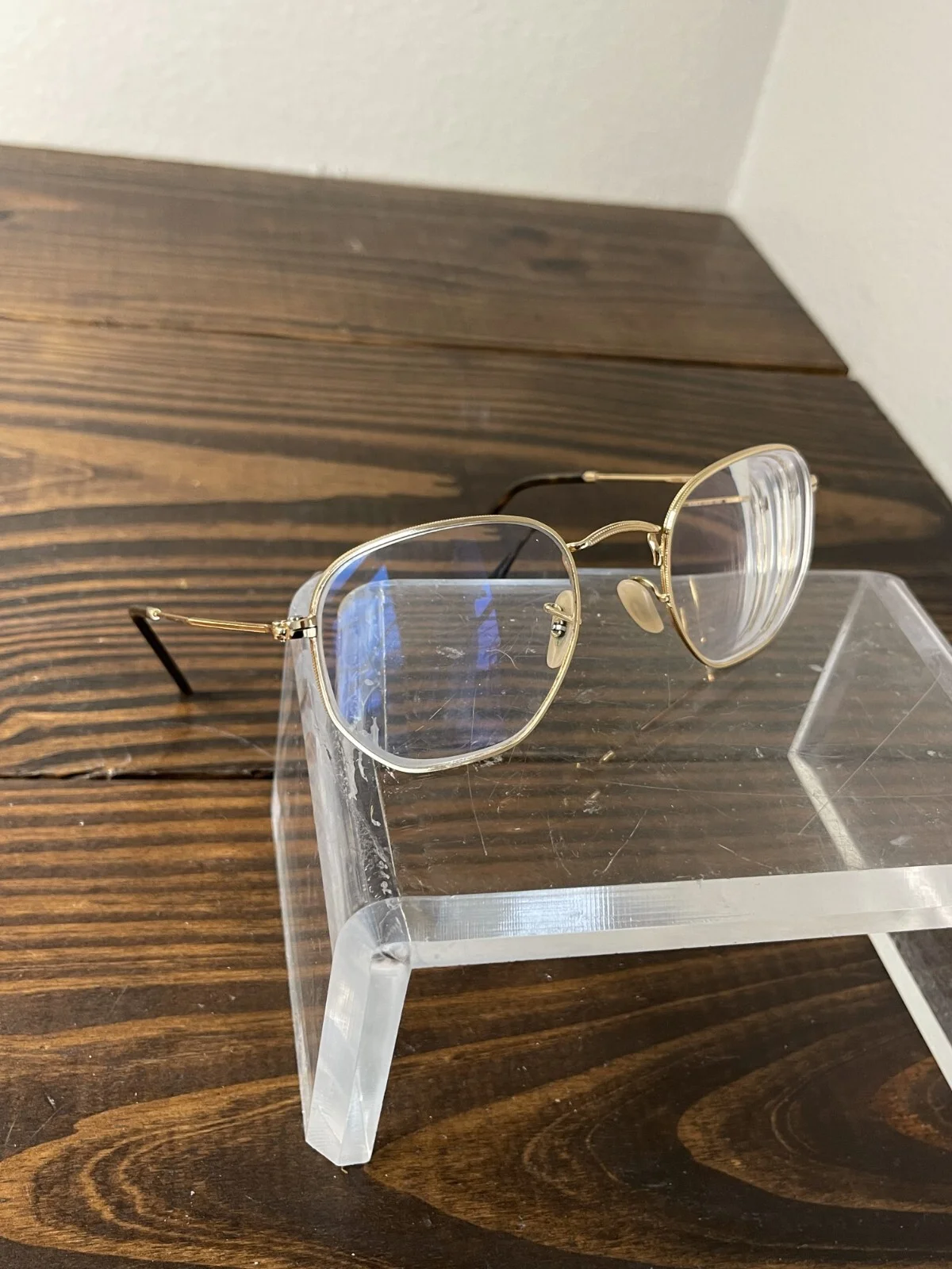 Ray-Ban RB3548N-001/90 Unisex Polished Gold Full Rim Hexagonal Eyeglasses Frame