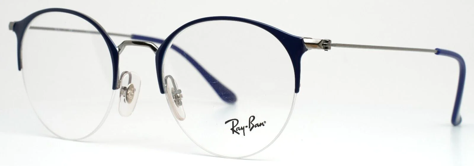 RAY BAN RB3578V 2906 Navy Womens Round Half Rim Eyeglasses 50-22-145 B:49