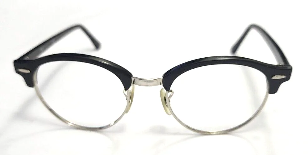 Ray Ban RB4246V 2000 Black Silver Clubmaster Eyeglasses Frame 49-19 140 2