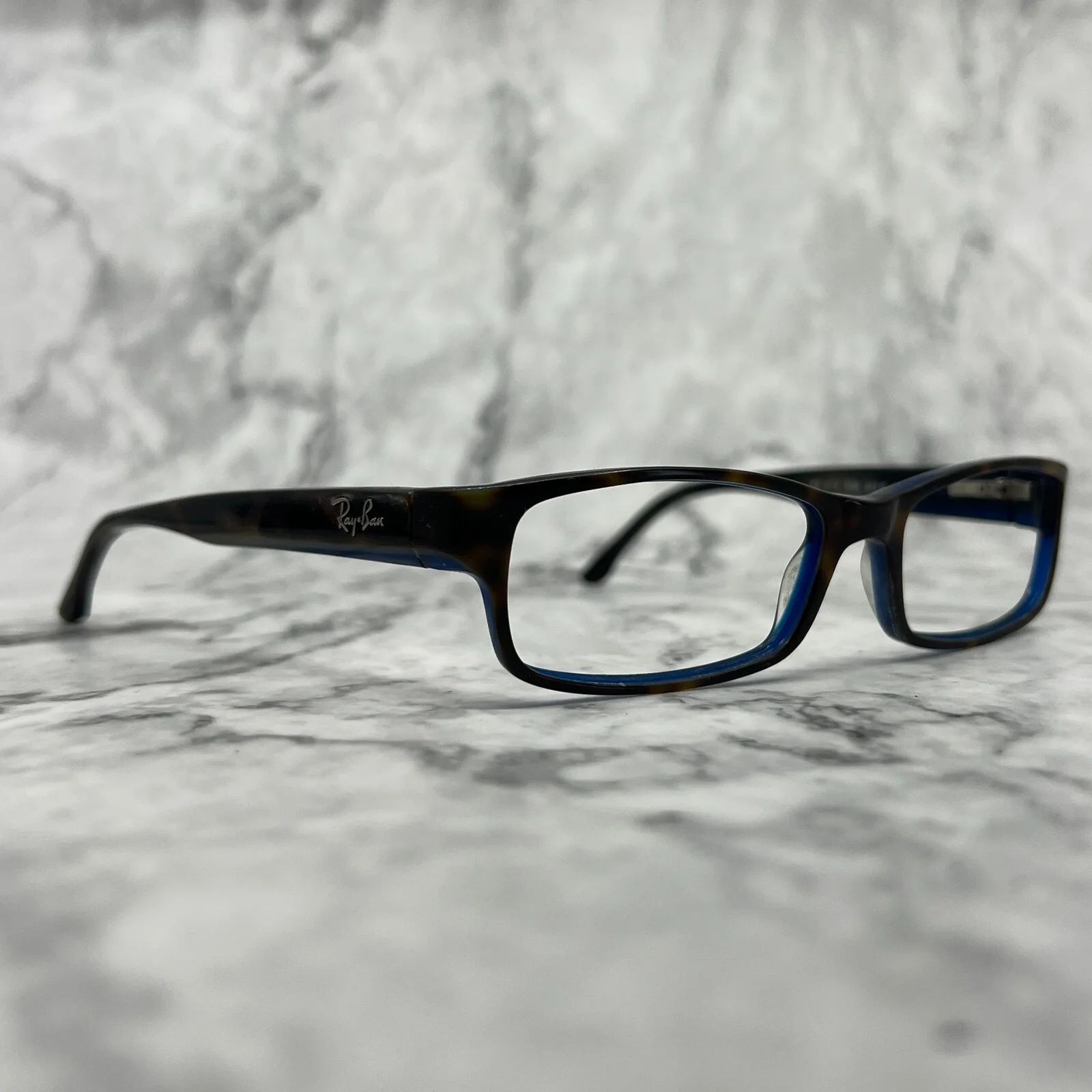 Ray Ban RB5114 5064 Tortoise Blue Rectangle Eyeglasses 52-16 135 2
