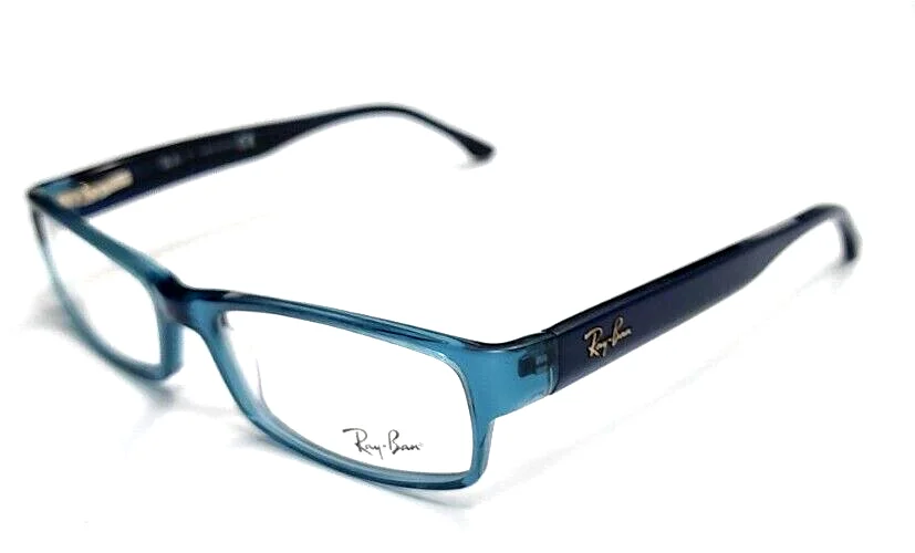 Ray Ban RB5114 5235 Crystal Blue Rectangle Eyeglasses 52-16 135 New READ