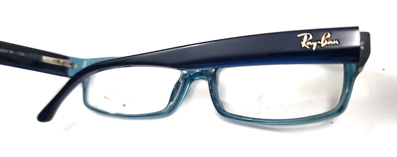 Ray Ban RB5114 5235 Crystal Blue Rectangle Eyeglasses 52-16 135 New READ 4