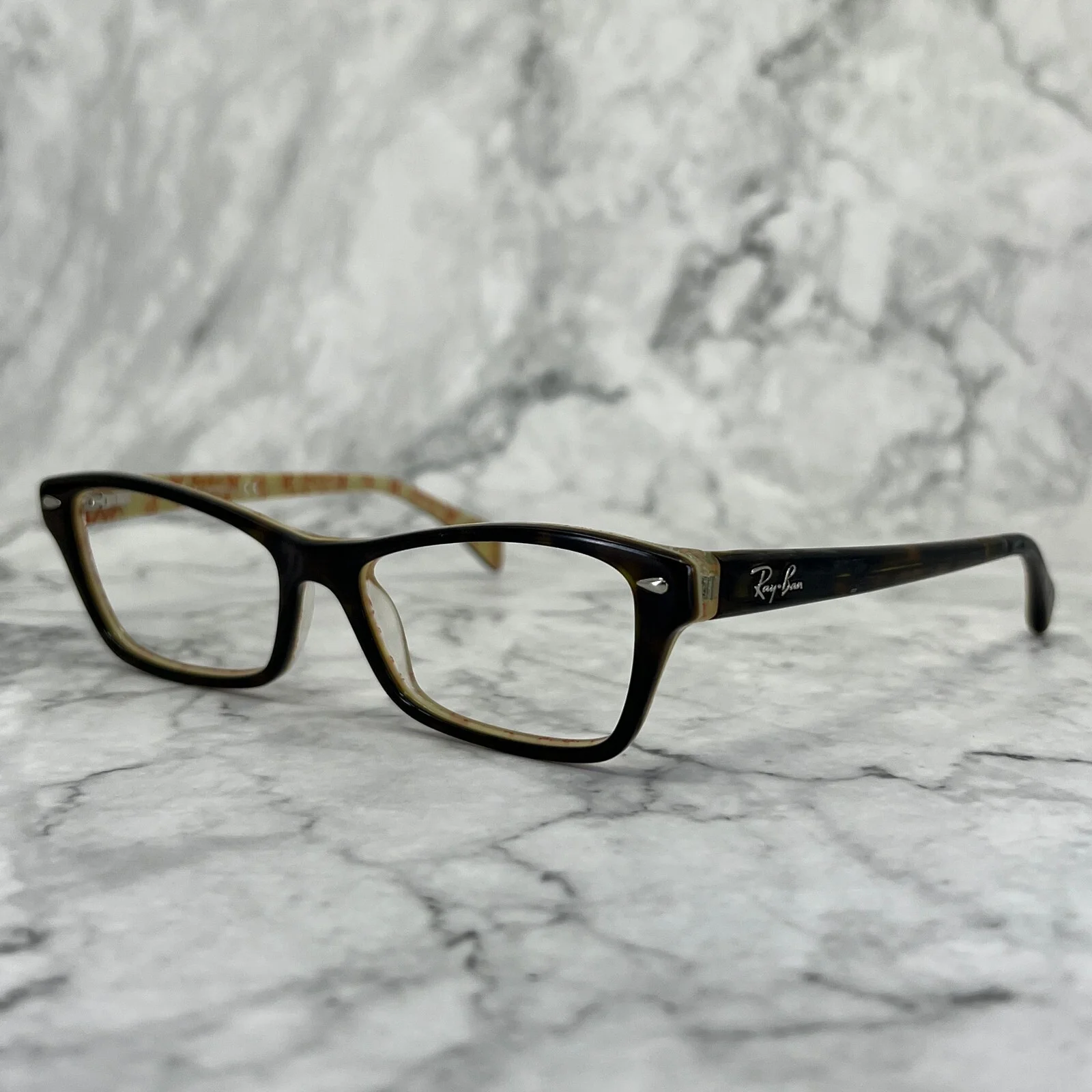 Ray Ban RB5256 5057 Tortoise Rectangle Eyeglasses Frame 52-16 135 ***READ