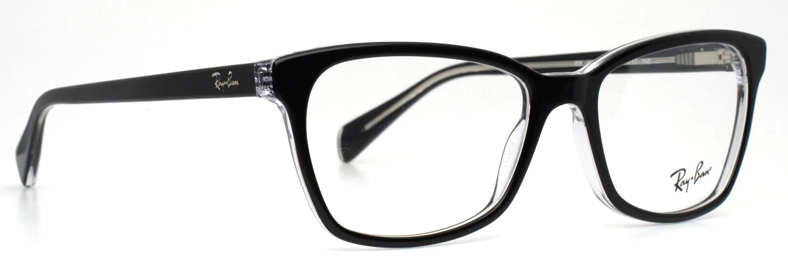 RAY BAN RB5362 2034 Black On Transparent Womens Rectangle Eyeglasses 54-17-140 3
