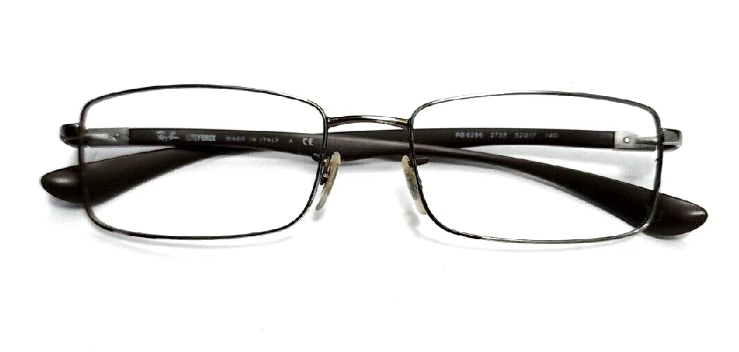 Ray Ban RB6286 2759 Brown Silver Rectangle Eyeglasses Frame 52-17 140 Paint Peel