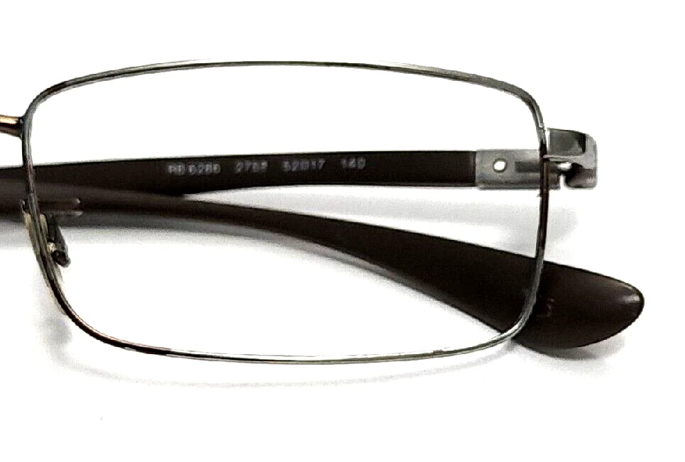 Ray Ban RB6286 2759 Brown Silver Rectangle Eyeglasses Frame 52-17 140 Paint Peel 2